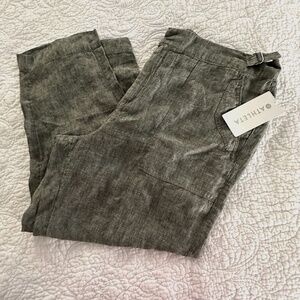 ATHLETA Voyager Linen Pant - Green / Grey - Size 18 - NEW with Tags
